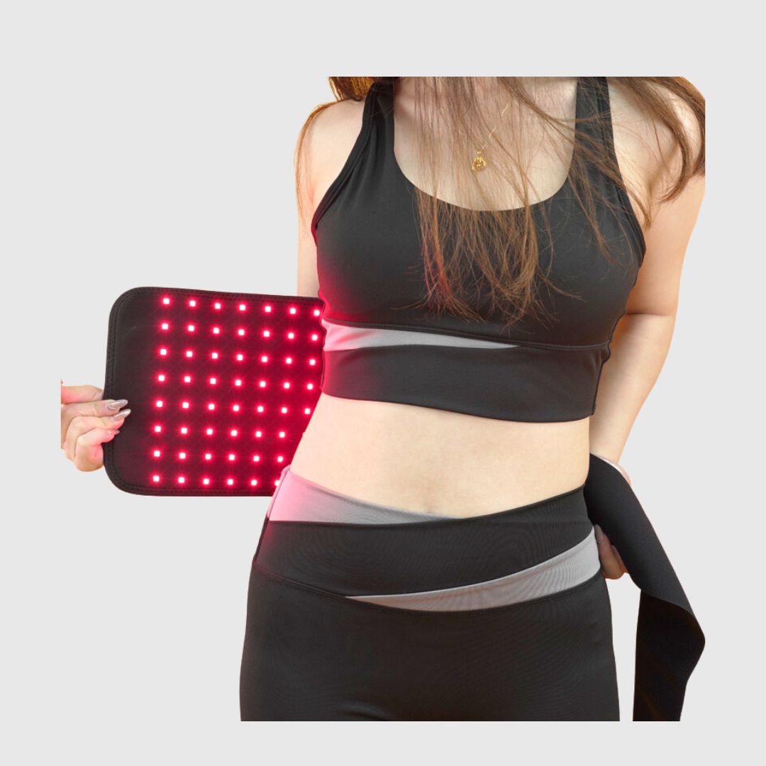 red light therapy belt for pain relief adjustable around the waist