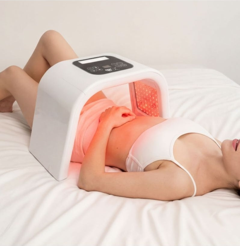 Red light therapy device for body treatment at home targeting acne, inflammation, and skin rejuvenation using clinically proven LED technology