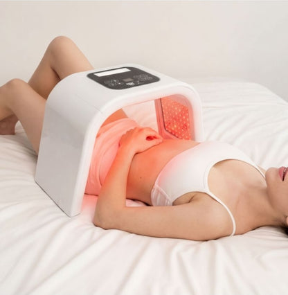 Red light therapy device for body treatment at home targeting acne, inflammation, and skin rejuvenation using clinically proven LED technology