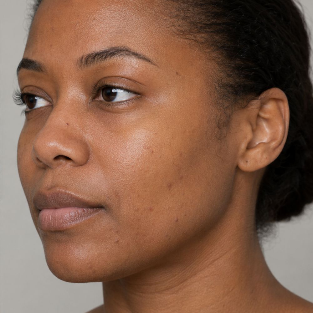 After consistent blue light therapy treatment