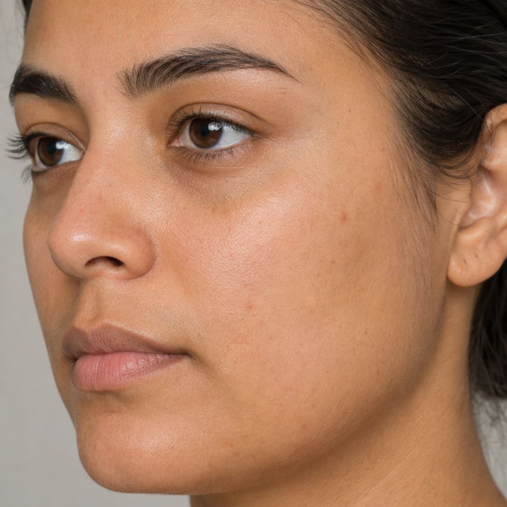 After consistent LED light therapy treatment