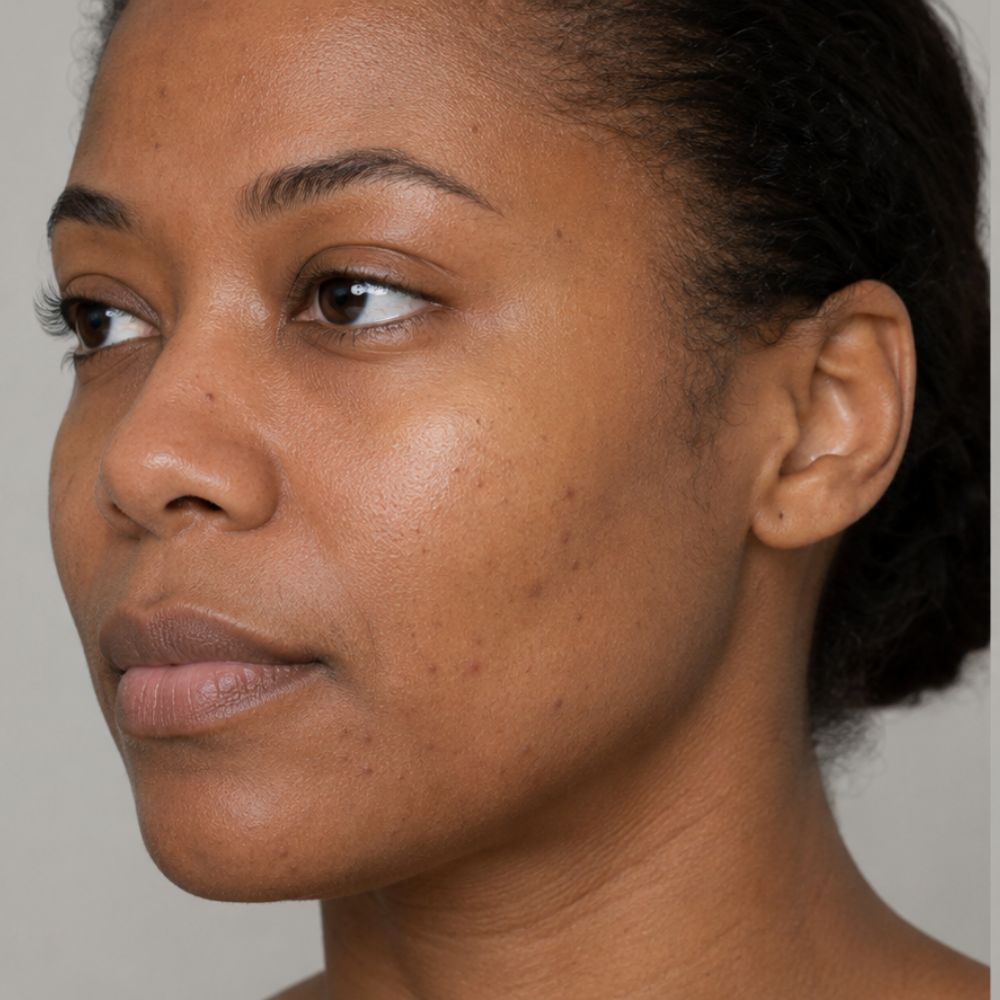 Before blue light therapy treatment