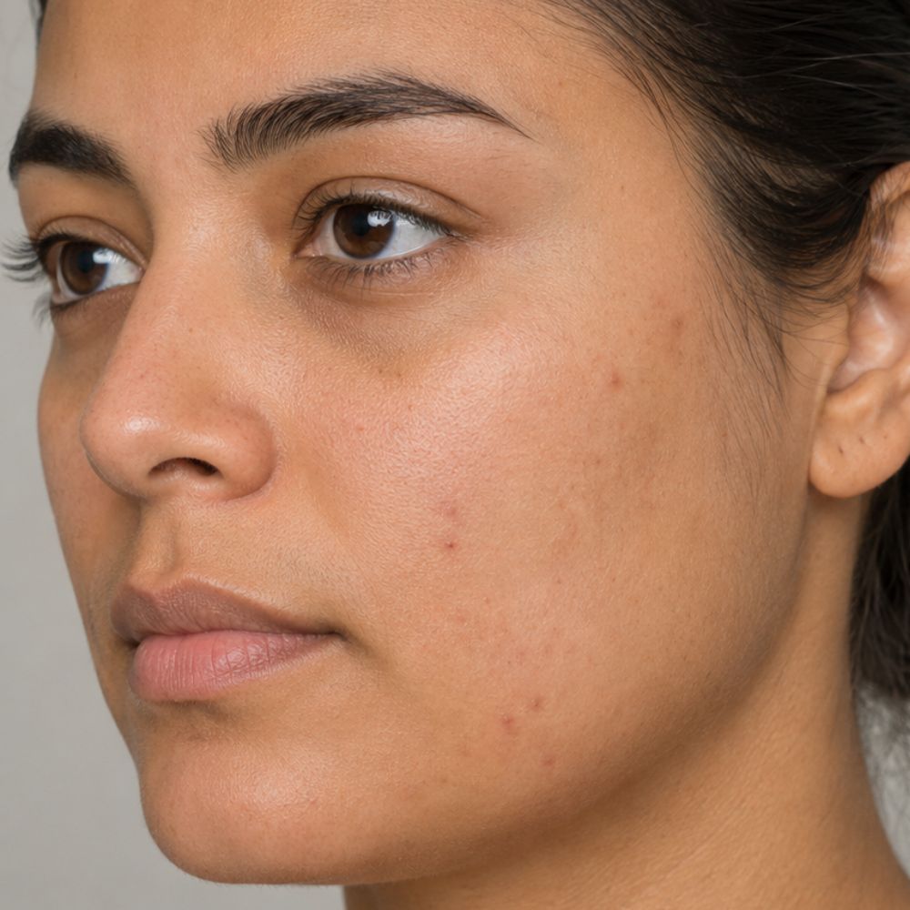 Before LED light therapy treatment