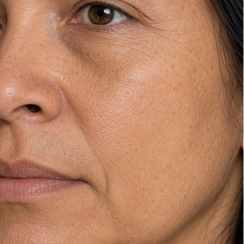 Before red light therapy treatment  for firmer skin
